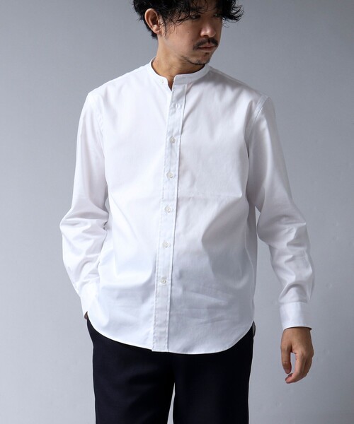 NOLLEY'S goodman(ノーリーズグッドマン)の「【ACTIVE SECT】《限定展開 / ウォッシャブル / イージーケア》ストレッチバンドカラーシャツ(シャツ/ブラウス・メンズ・ホワイト/ブラック/サックスブルー・S/M/L/XL)」の1枚目の写真