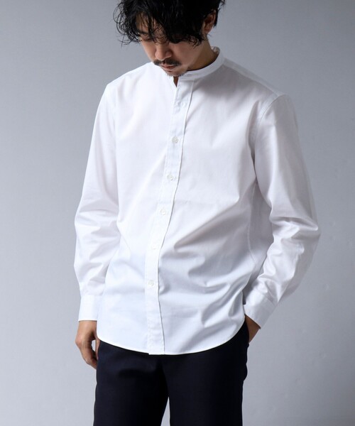 NOLLEY'S goodman(ノーリーズグッドマン)の「【ACTIVE SECT】《限定展開 / ウォッシャブル / イージーケア》ストレッチバンドカラーシャツ(シャツ/ブラウス・メンズ・ホワイト/ブラック/サックスブルー・S/M/L/XL)」の4枚目の写真