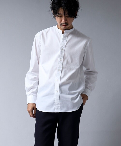 NOLLEY'S goodman(ノーリーズグッドマン)の「【ACTIVE SECT】《限定展開 / ウォッシャブル / イージーケア》ストレッチバンドカラーシャツ(シャツ/ブラウス・メンズ・ホワイト/ブラック/サックスブルー・S/M/L/XL)」の6枚目の写真