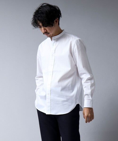 NOLLEY'S goodman(ノーリーズグッドマン)の「【ACTIVE SECT】《限定展開 / ウォッシャブル / イージーケア》ストレッチバンドカラーシャツ(シャツ/ブラウス・メンズ・ホワイト/ブラック/サックスブルー・S/M/L/XL)」の7枚目の写真