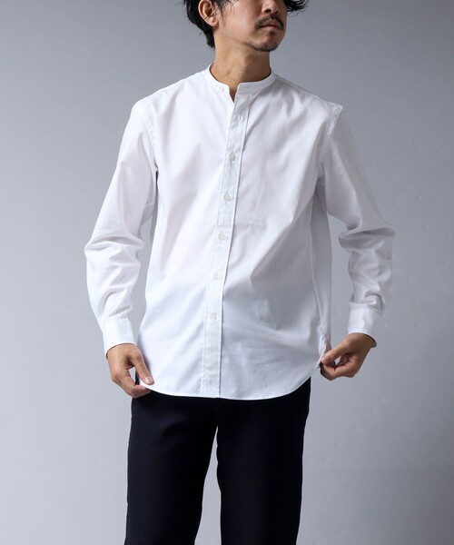 NOLLEY'S goodman(ノーリーズグッドマン)の「【ACTIVE SECT】《限定展開 / ウォッシャブル / イージーケア》ストレッチバンドカラーシャツ(シャツ/ブラウス・メンズ・ホワイト/ブラック/サックスブルー・S/M/L/XL)」の10枚目の写真