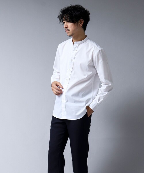 NOLLEY'S goodman(ノーリーズグッドマン)の「【ACTIVE SECT】《限定展開 / ウォッシャブル / イージーケア》ストレッチバンドカラーシャツ(シャツ/ブラウス・メンズ・ホワイト/ブラック/サックスブルー・S/M/L/XL)」の13枚目の写真