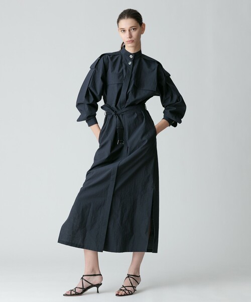 allureville（アルアバイル）の「綿ナイロンタンブラーワンピース（シャツワンピース・レディース・アイボリー/ネイビー/ベージュ・2）」の3枚目の写真