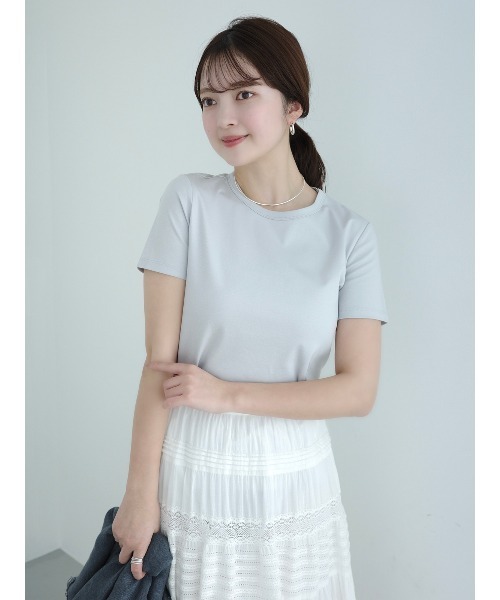 anuans シルクコットンタッチT シルクタッチコットンスリムフィットTシャツ