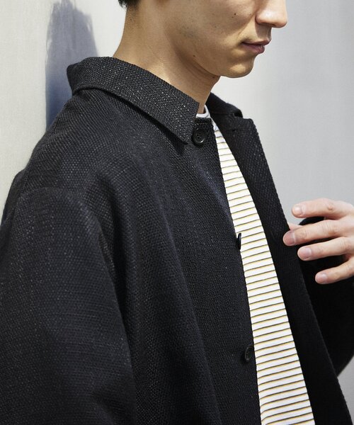 JOURNAL STANDARD relume(ジャーナルスタンダード レリューム)の「サマーツイード シャツジャケット(その他アウター・メンズ・チャコールグレー/ブラック/グレー・MEDIUM/LARGE)」の2枚目の写真