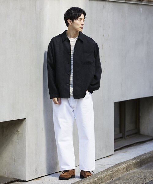 JOURNAL STANDARD relume(ジャーナルスタンダード レリューム)の「サマーツイード シャツジャケット(その他アウター・メンズ・チャコールグレー/ブラック/グレー・MEDIUM/LARGE)」の6枚目の写真