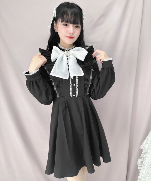 ROJITA（ロジータ）の「配色シアービックリボンワンピース（ワンピース・レディース・ベージュ/サックスブルー/ブラック・FREE）」の11枚目の写真