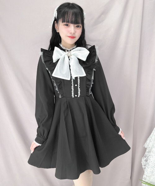 ROJITA（ロジータ）の「配色シアービックリボンワンピース（ワンピース・レディース・ベージュ/サックスブルー/ブラック・FREE）」の12枚目の写真