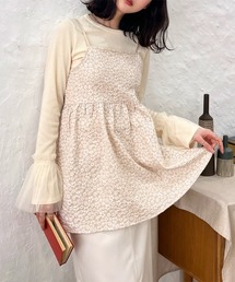 ふくれジャガードペプラムキャミソール