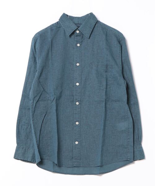 BACK NUMBER（バックナンバー）の「BACK NUMBER(バックナンバー)綿麻長袖シャツ（シャツ/ブラウス・メンズ・フューシャピンク/ネイビー/ホワイト・S/M/L/XL）」の3枚目の写真