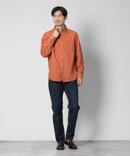 BACK NUMBER（バックナンバー）の「BACK NUMBER(バックナンバー)綿麻長袖シャツ（シャツ/ブラウス・メンズ・フューシャピンク/ネイビー/ホワイト・S/M/L/XL）」の12枚目の写真