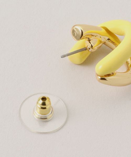 Kenneth Jay Lane(ネスジェイレーン)の「【Kenneth Jay Lane/ケネス ジェイ レーン】COLOR EARRING:ピアス(ピアス(両耳用)・レディース・ピンク/イエロー・FREE)」の4枚目の写真