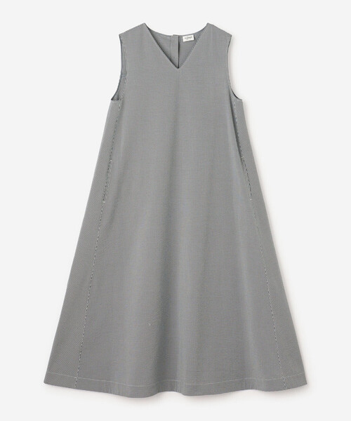 LE GLAZiK グレー Vネック ノースリーブ ワンピース 36（M)