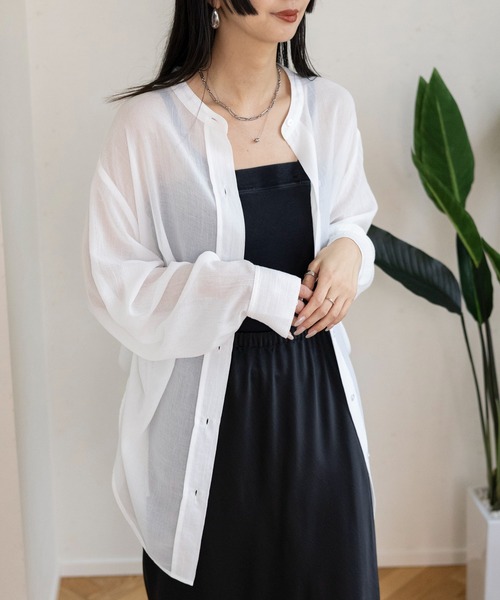 シアーチュニック羽織り 992113 【美品】petit main LIEN シアー 