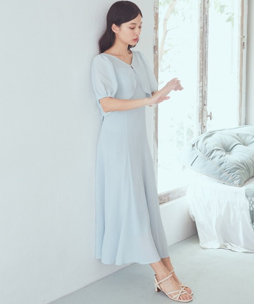 earth music&ecology（アースミュージックアンドエコロジー）の「SET2点パフスリーブブラウス+キャミワンピース（ワンピース・レディース・ライトグレー/パープル/ミント/アイボリー・FREE）」の11枚目の写真