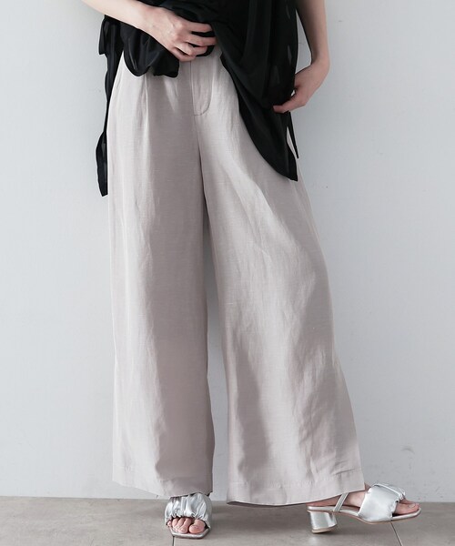 GALLEST（ギャレスト）の「◆エシカルシャンブレーワイドパンツ（その他パンツ・レディース・ブラック/ベージュ/パープル・38/36/40）」の2枚目の写真