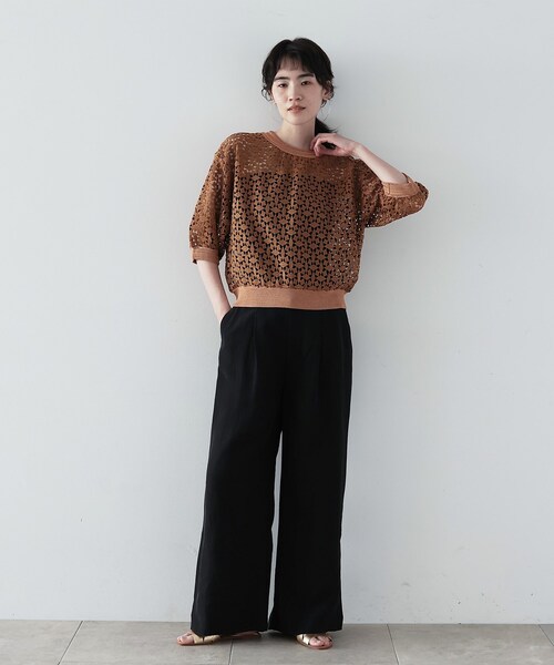 GALLEST（ギャレスト）の「◆エシカルシャンブレーワイドパンツ（その他パンツ・レディース・ブラック/ベージュ/パープル・38/36/40）」の12枚目の写真