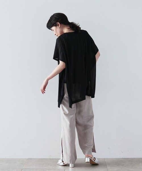 GALLEST（ギャレスト）の「◆エシカルシャンブレーワイドパンツ（その他パンツ・レディース・ブラック/ベージュ/パープル・38/36/40）」の8枚目の写真