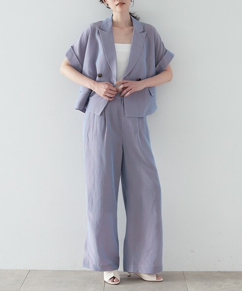 GALLEST（ギャレスト）の「◆エシカルシャンブレーワイドパンツ（その他パンツ・レディース・ブラック/ベージュ/パープル・38/36/40）」の5枚目の写真