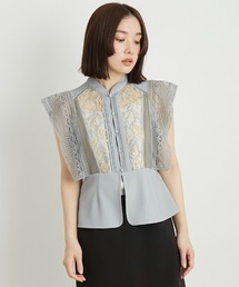 エンブロイダリースイッチングブラウス