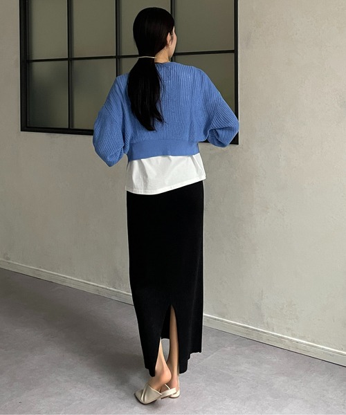 Thevon（ゼボン）の「フロッキーロゴプリントTシャツ（Tシャツ/カットソー・レディース・ホワイト/チャコールグレー/オフホワイト/ブルー/ベージュ・FREE）」の12枚目の写真