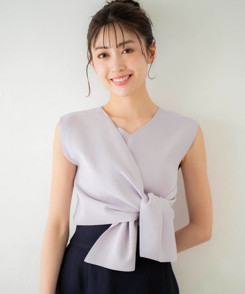 NOELA(ノエラ)の「フロントタイニット(ニット/セーター・レディース・ラベンダー/ブラック/オフホワイト・フリー)」の3枚目の写真