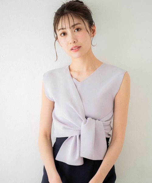 NOELA(ノエラ)の「フロントタイニット(ニット/セーター・レディース・ラベンダー/ブラック/オフホワイト・フリー)」の10枚目の写真