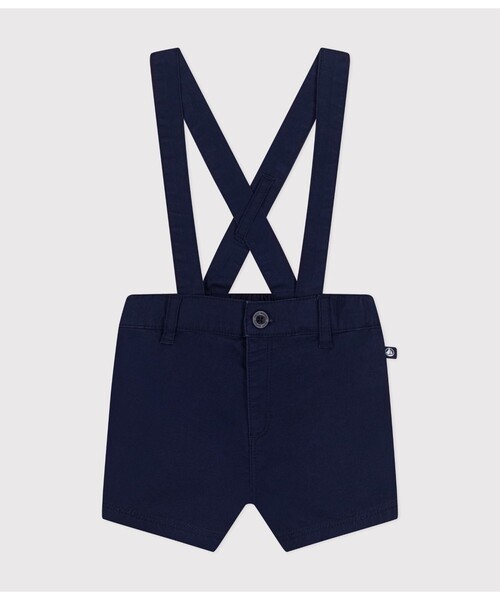 サージ織ショートサロペット（サロペット/オーバーオール）｜PETIT BATEAU（プチバトー） 6,006円