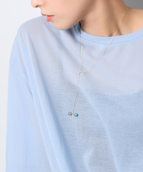 インディゴパール6mmバーモチーフYネックレス K10（ネックレス）｜Lilas（リラ）
