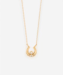 ESTELLE（エステール）の「K10 イエローゴールド ホワイトトパーズ 馬蹄 ネックレス ESTELLE/エステール（ネックレス・レディース）」