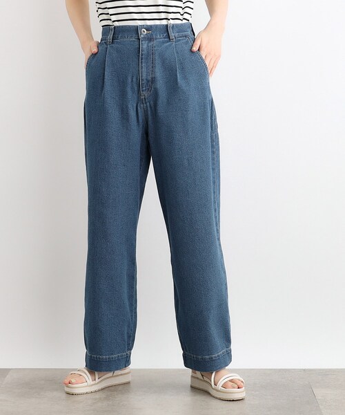 grove(グローブ)の「◆【洗える】タックワイドデニムパンツ(デニムパンツ・レディース・ブルー/ブルー系その他・01/02/03/04/05)」の2枚目の写真