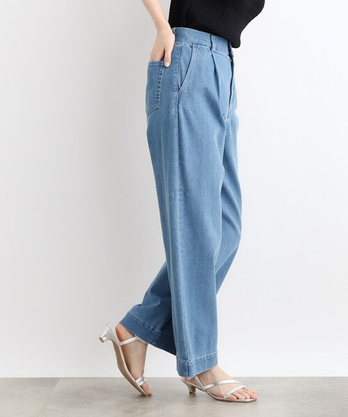 grove(グローブ)の「◆【洗える】タックワイドデニムパンツ(デニムパンツ・レディース・ブルー/ブルー系その他・01/02/03/04/05)」の3枚目の写真