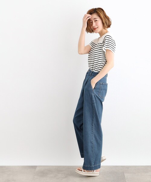 grove(グローブ)の「◆【洗える】タックワイドデニムパンツ(デニムパンツ・レディース・ブルー/ブルー系その他・01/02/03/04/05)」の10枚目の写真