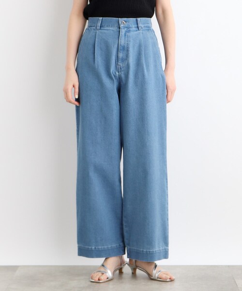 grove(グローブ)の「◆【洗える】タックワイドデニムパンツ(デニムパンツ・レディース・ブルー/ブルー系その他・01/02/03/04/05)」の12枚目の写真