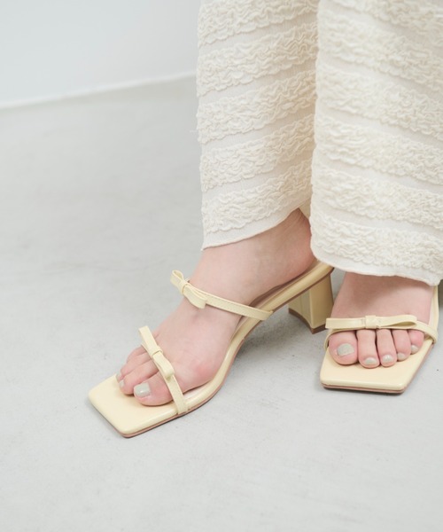 paravion(パラビオン)の「リボンミュールサンダル/S.M.Lサイズ展開あり(サンダル・レディース・ホワイト/イエロー/シルバー/ブルー・SMALL/MEDIUM/LARGE)」の6枚目の写真