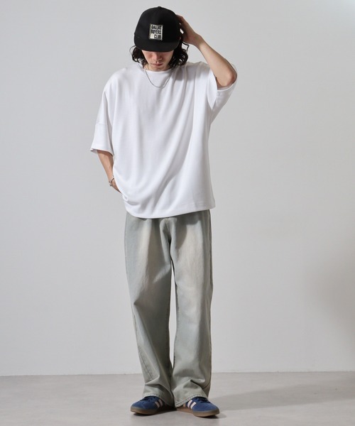 FUNALIVE(ファンアライブ)の「WS select 接触冷感クールポンチ ドルマンTシャツ(Tシャツ/カットソー・メンズ・ホワイト/ライトグレー/ブラック/グレイッシュブルー/グリーン/ネイビー・L/M)」の10枚目の写真