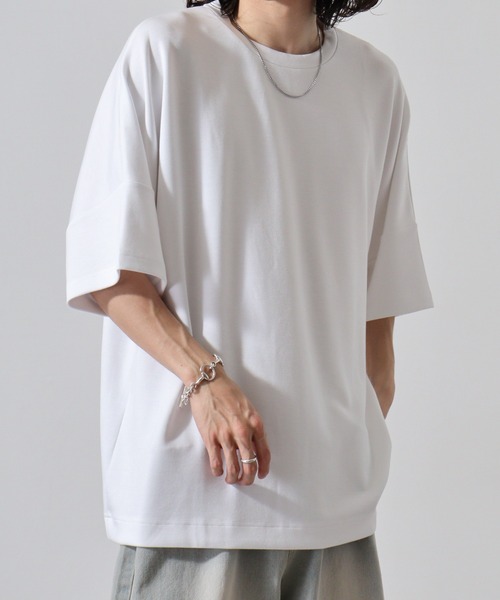 FUNALIVE(ファンアライブ)の「WS select 接触冷感クールポンチ ドルマンTシャツ(Tシャツ/カットソー・メンズ・ホワイト/ライトグレー/ブラック/グレイッシュブルー/グリーン/ネイビー・L/M)」の7枚目の写真
