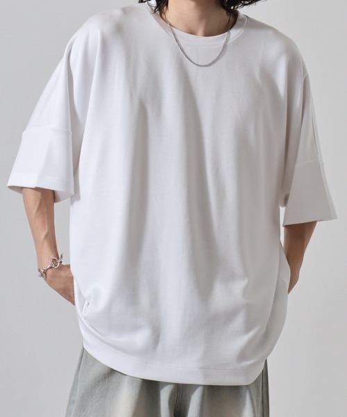 FUNALIVE(ファンアライブ)の「WS select 接触冷感クールポンチ ドルマンTシャツ(Tシャツ/カットソー・メンズ・ホワイト/ライトグレー/ブラック/グレイッシュブルー/グリーン/ネイビー・L/M)」の8枚目の写真