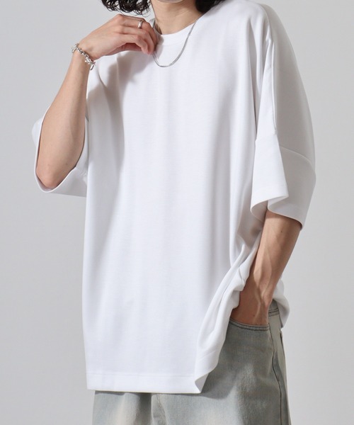 FUNALIVE(ファンアライブ)の「WS select 接触冷感クールポンチ ドルマンTシャツ(Tシャツ/カットソー・メンズ・ホワイト/ライトグレー/ブラック/グレイッシュブルー/グリーン/ネイビー・L/M)」の9枚目の写真