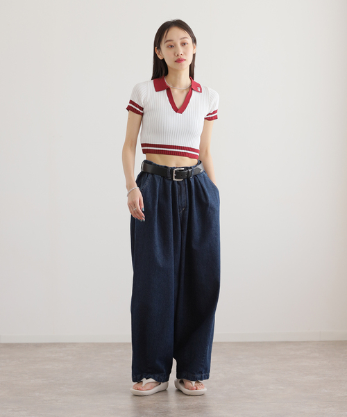 ANGLAN(アングラン)の「ANGLAN Rigid Indigo Denim Balloon PANTS ANG-003(デニムパンツ・レディース・ネイビー・FREE)」の4枚目の写真