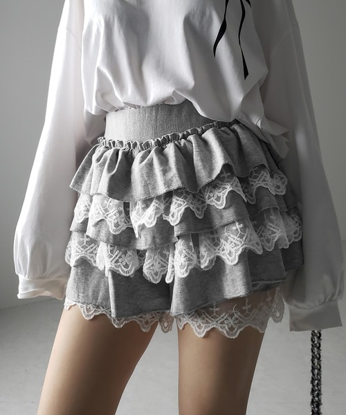 ROUGHNECK tutu pantsフリル ミニスカート　新品未開封 レース チュチュパンツスカート（ホワイト） | ROUGHNECK | HANA