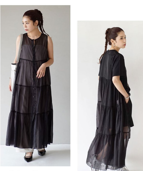 セール】2way シアーティアードワンピース（ワンピース）｜MIMIMEMETE