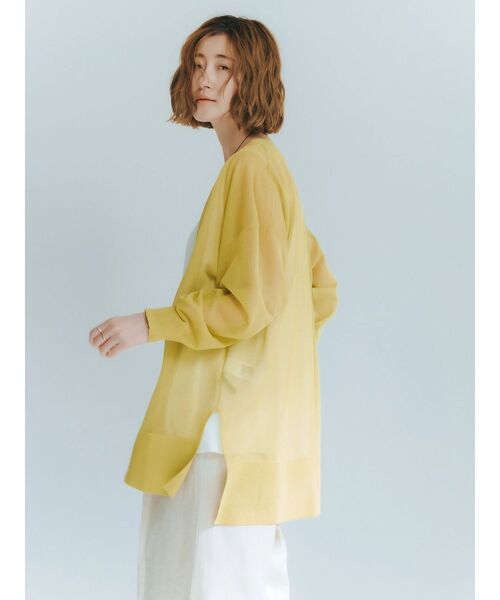 YECCA VECCA（イェッカヴェッカ）の「シアーニットミドル丈カーディガン（カーディガン/ボレロ・レディース・ブラック/ライトベージュ/グリーン系その他3・FREE）」の17枚目の写真