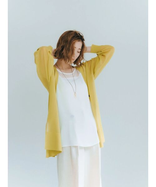 YECCA VECCA（イェッカヴェッカ）の「シアーニットミドル丈カーディガン（カーディガン/ボレロ・レディース・ブラック/ライトベージュ/グリーン系その他3・FREE）」の20枚目の写真