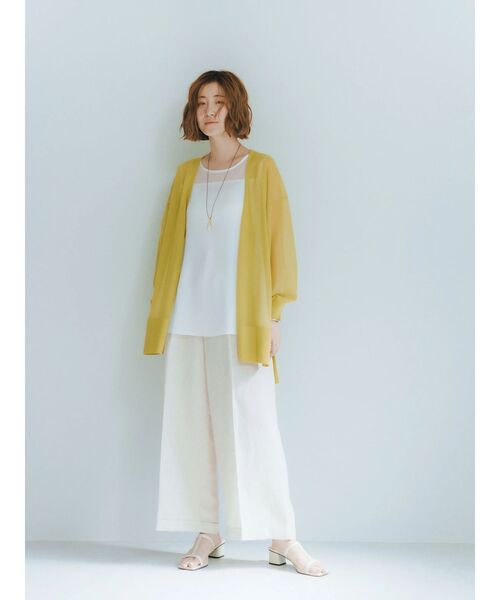 YECCA VECCA（イェッカヴェッカ）の「シアーニットミドル丈カーディガン（カーディガン/ボレロ・レディース・ブラック/ライトベージュ/グリーン系その他3・FREE）」の22枚目の写真