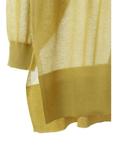 YECCA VECCA（イェッカヴェッカ）の「シアーニットミドル丈カーディガン（カーディガン/ボレロ・レディース・ブラック/ライトベージュ/グリーン系その他3・FREE）」の6枚目の写真