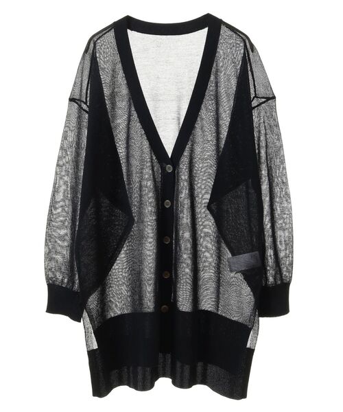 YECCA VECCA（イェッカヴェッカ）の「シアーニットミドル丈カーディガン（カーディガン/ボレロ・レディース・ブラック/ライトベージュ/グリーン系その他3・FREE）」の10枚目の写真