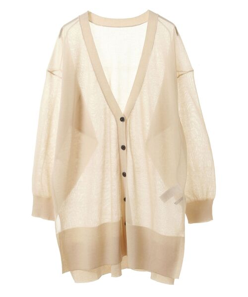 YECCA VECCA（イェッカヴェッカ）の「シアーニットミドル丈カーディガン（カーディガン/ボレロ・レディース・ブラック/ライトベージュ/グリーン系その他3・FREE）」の11枚目の写真