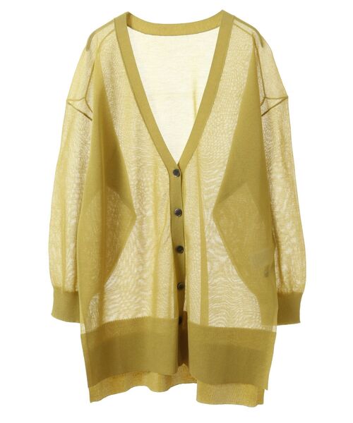 YECCA VECCA（イェッカヴェッカ）の「シアーニットミドル丈カーディガン（カーディガン/ボレロ・レディース・ブラック/ライトベージュ/グリーン系その他3・FREE）」の12枚目の写真