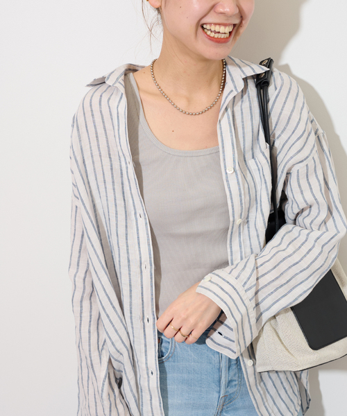 JOURNAL STANDARD relume(ジャーナルスタンダード レリューム)の「《追加3》オーガニックコットンマルドウテレコタンクトップ(タンクトップ・レディース・ベージュ系その他/モスグリーン/ブラック/グレー/ホワイト・FREE)」の4枚目の写真